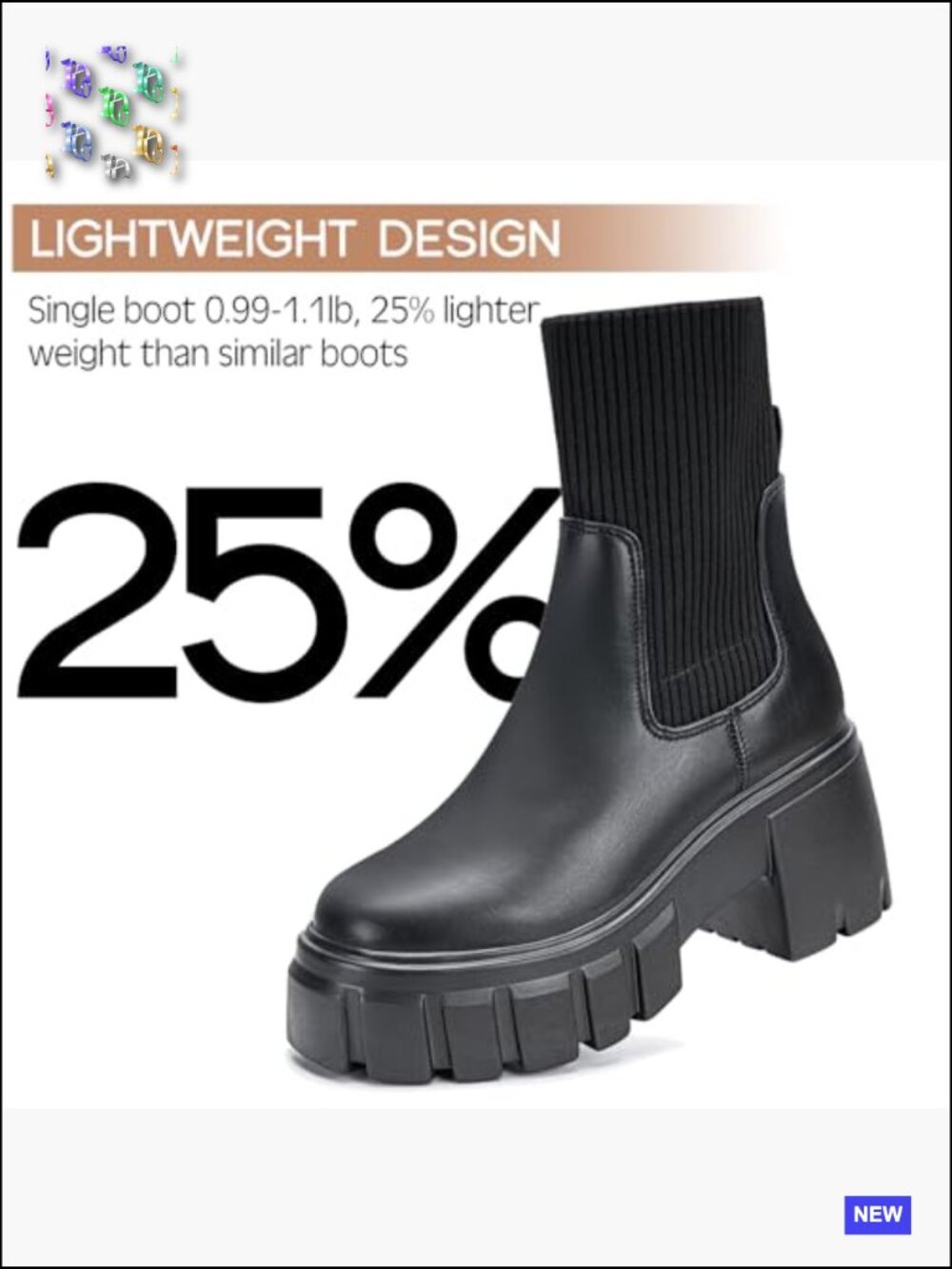 Chelsea Ankle Boots Chunky Heel Lug Sole Comfy Slip On Fall Winter Booties - Picture 4 of 7